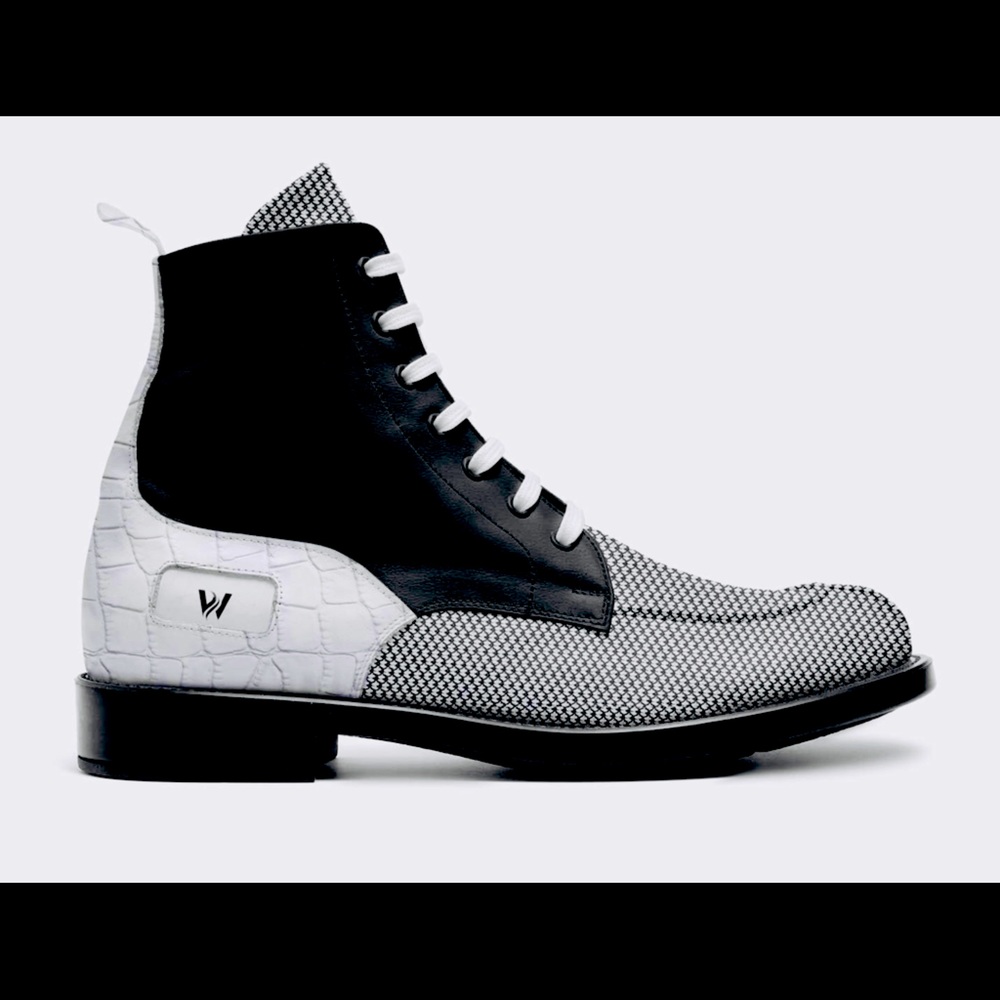 AUTHENTIC leather and crocodile designer boot!